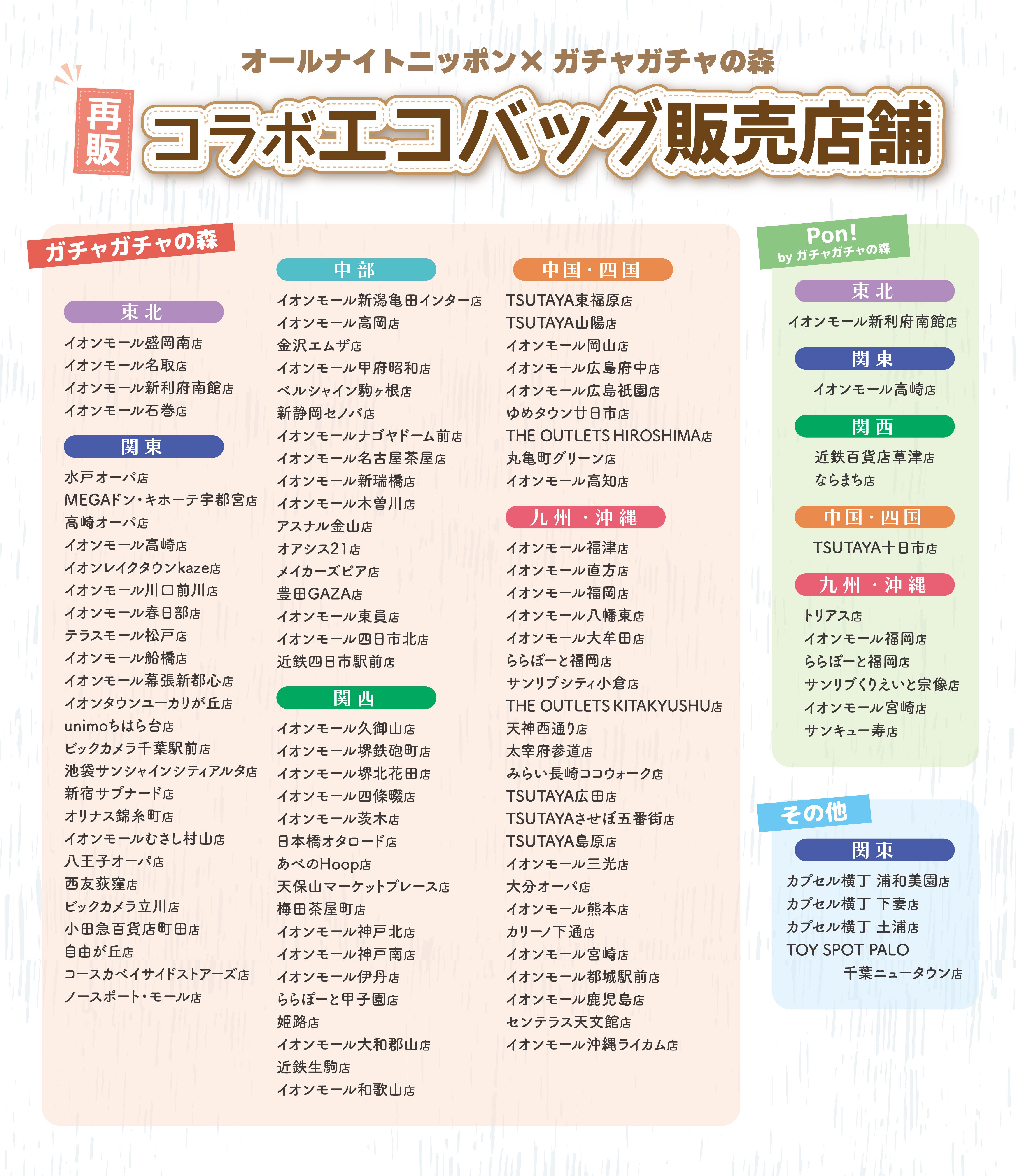 コラボエコバッグ販売店舗一覧20250409
