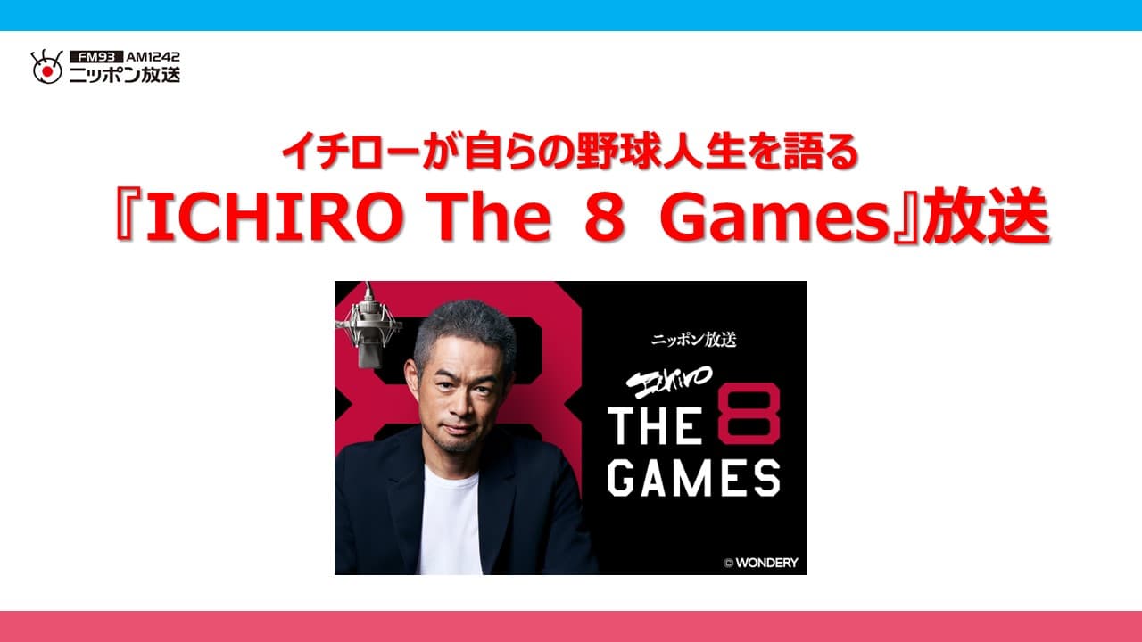 『ICHIRO The ８ Games』放送決定！